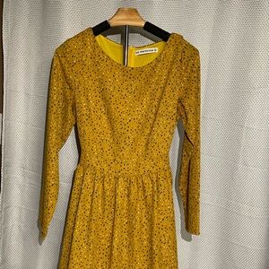 Whistles Yellow Long Sleeve Dress